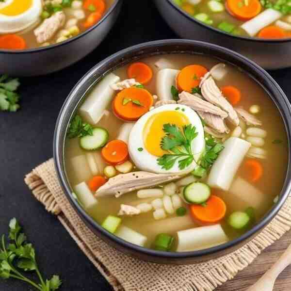 Легкий куриный суп мгновенного приготовления